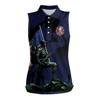 Memorial Day Veteran Remember and Honor Women Sleeveless Polo Shirt