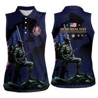 Memorial Day Veteran Remember and Honor Women Sleeveless Polo Shirt