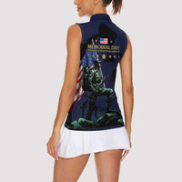 Memorial Day Veteran Remember and Honor Women Sleeveless Polo Shirt