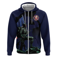 Memorial Day Veteran Remember and Honor Zip Hoodie