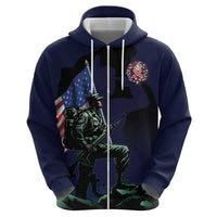 Memorial Day Veteran Remember and Honor Zip Hoodie