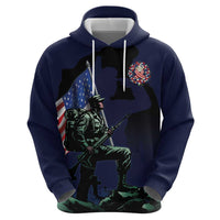 Memorial Day Veteran Remember and Honor Zip Hoodie