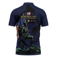 Memorial Day Veteran Remember and Honor Zipper Polo Shirt