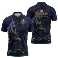 Memorial Day Veteran Remember and Honor Zipper Polo Shirt