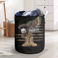US Memorial Day Laundry Basket Land Of The Free Patriotic American Flag Vintage