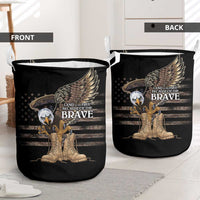 US Memorial Day Laundry Basket Land Of The Free Patriotic American Flag Vintage