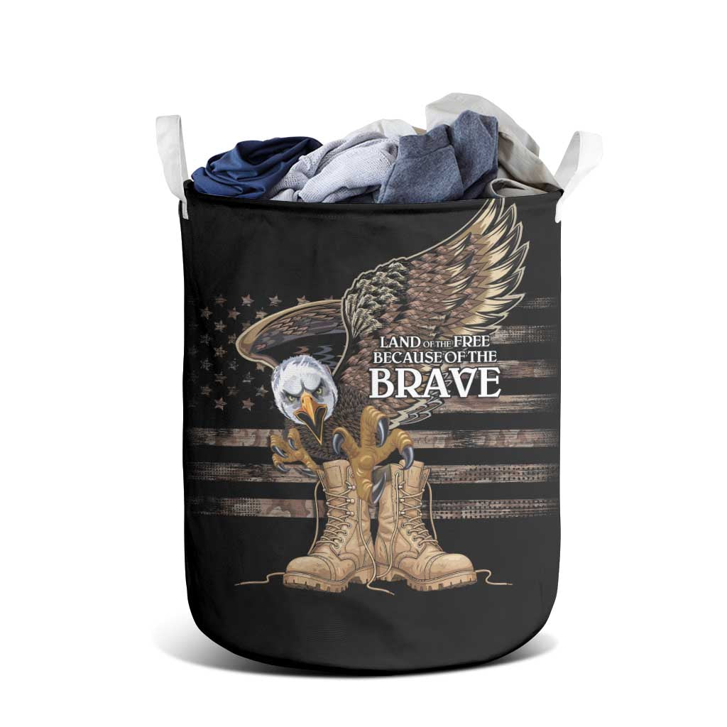 US Memorial Day Laundry Basket Land Of The Free Patriotic American Flag Vintage