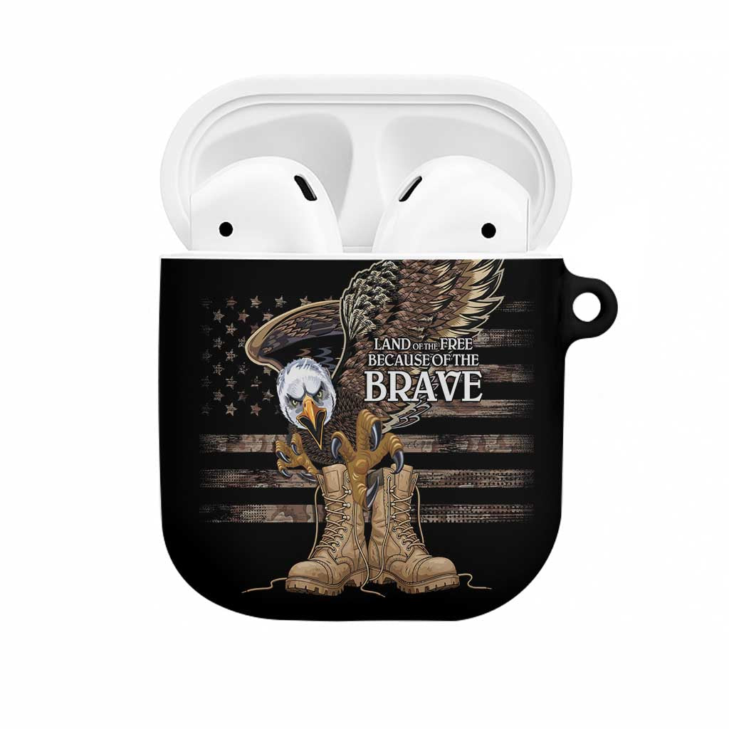 US Memorial Day AirPods Case Land Of The Free Patriotic American Flag Vintage