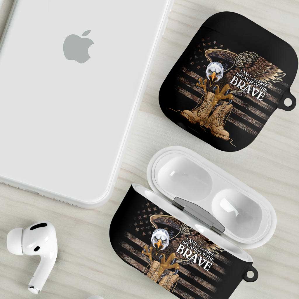 US Memorial Day AirPods Case Land Of The Free Patriotic American Flag Vintage