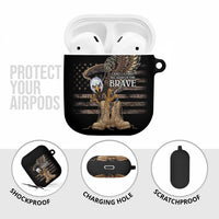 US Memorial Day AirPods Case Land Of The Free Patriotic American Flag Vintage