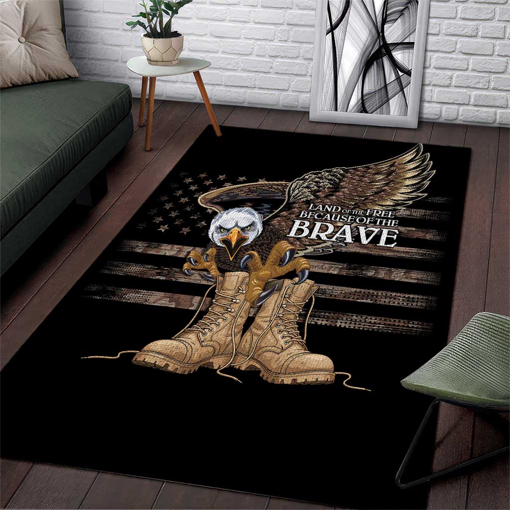 US Memorial Day Area Rug Land Of The Free Patriotic American Flag Vintage