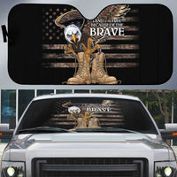 US Memorial Day Auto Sun Shade Land Of The Free Patriotic American Flag Vintage