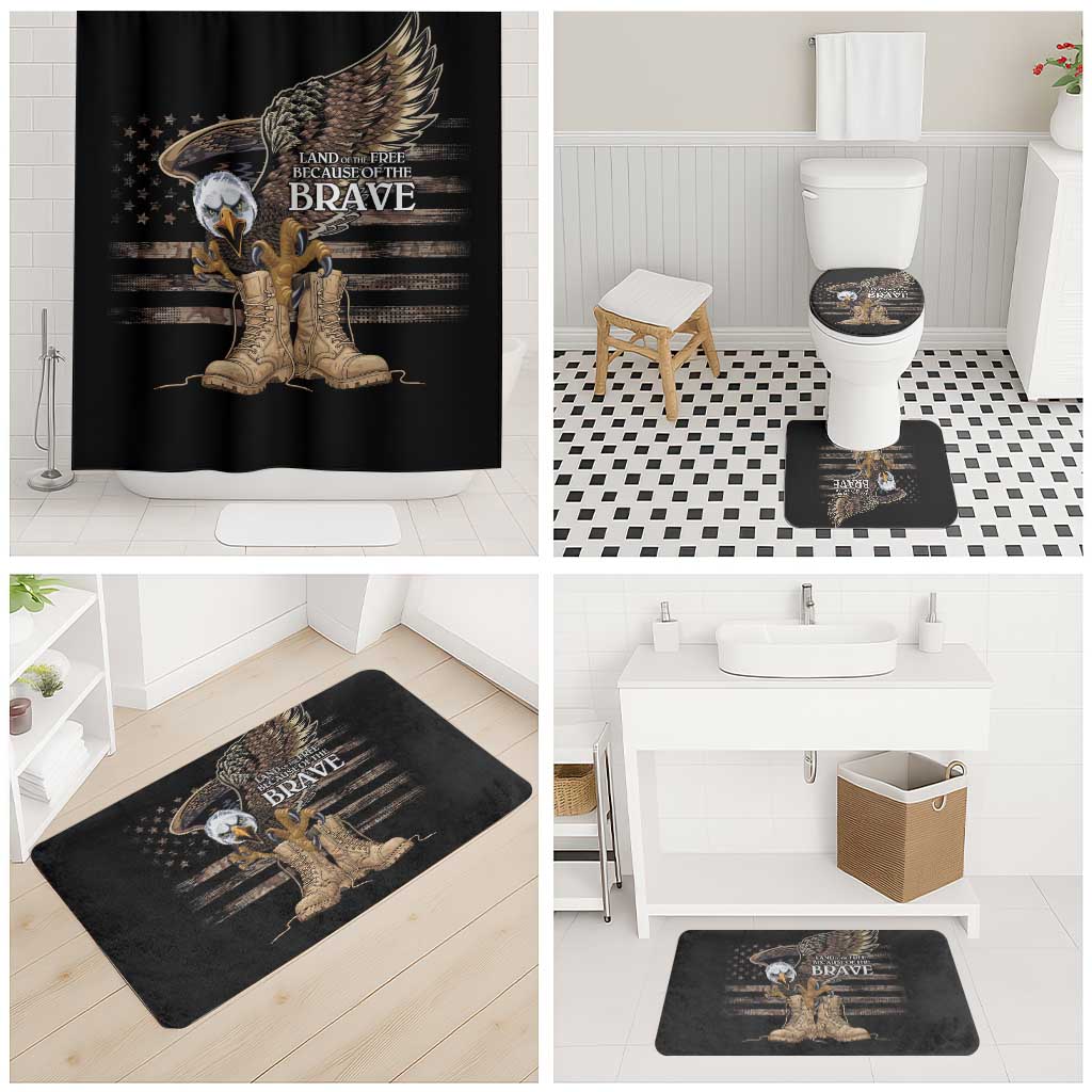 US Memorial Day Bathroom Set Land Of The Free Patriotic American Flag Vintage