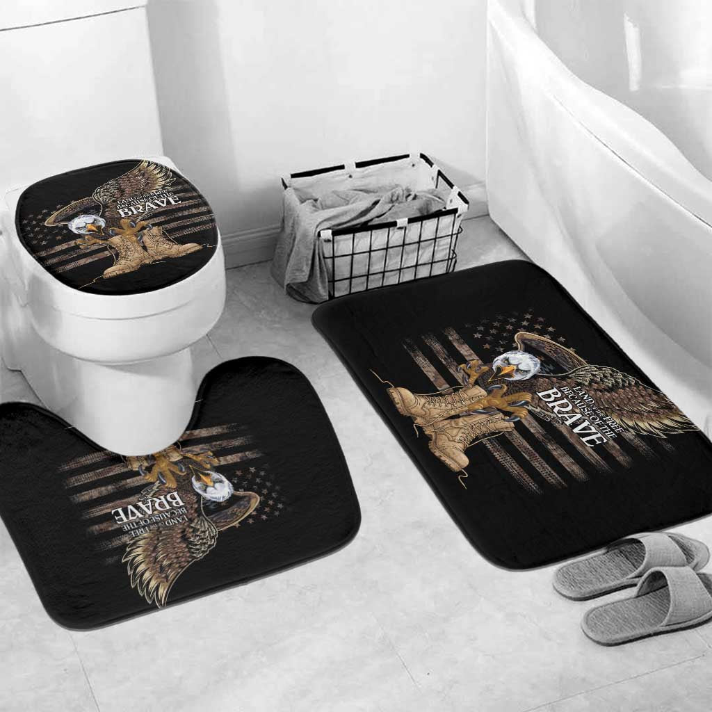 US Memorial Day Bathroom Set Land Of The Free Patriotic American Flag Vintage