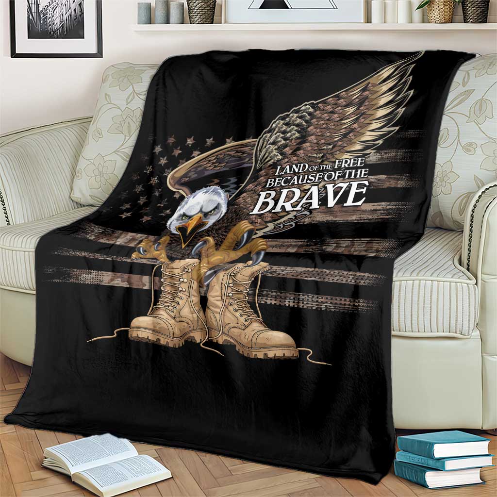 US Memorial Day Blanket Land Of The Free Patriotic American Flag Vintage
