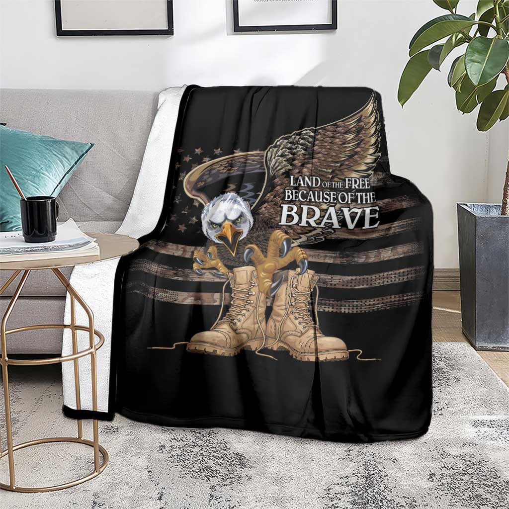 US Memorial Day Blanket Land Of The Free Patriotic American Flag Vintage