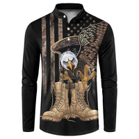 US Memorial Day Button Sweatshirt Land Of The Free Patriotic American Flag Vintage