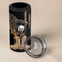 US Memorial Day 4 in 1 Can Cooler Tumbler Land Of The Free Patriotic American Flag Vintage