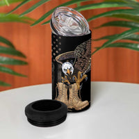 US Memorial Day 4 in 1 Can Cooler Tumbler Land Of The Free Patriotic American Flag Vintage