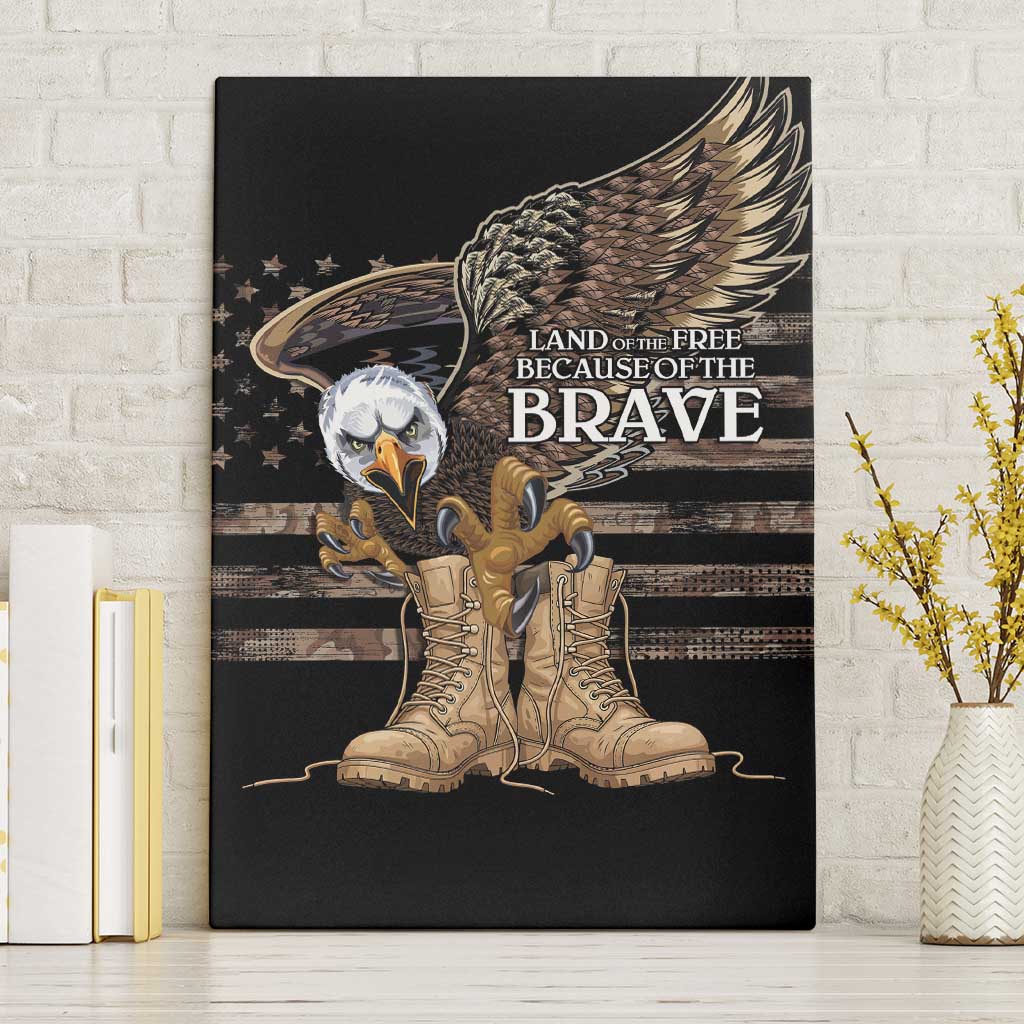 US Memorial Day Canvas Wall Art Land Of The Free Patriotic American Flag Vintage