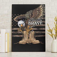 US Memorial Day Canvas Wall Art Land Of The Free Patriotic American Flag Vintage