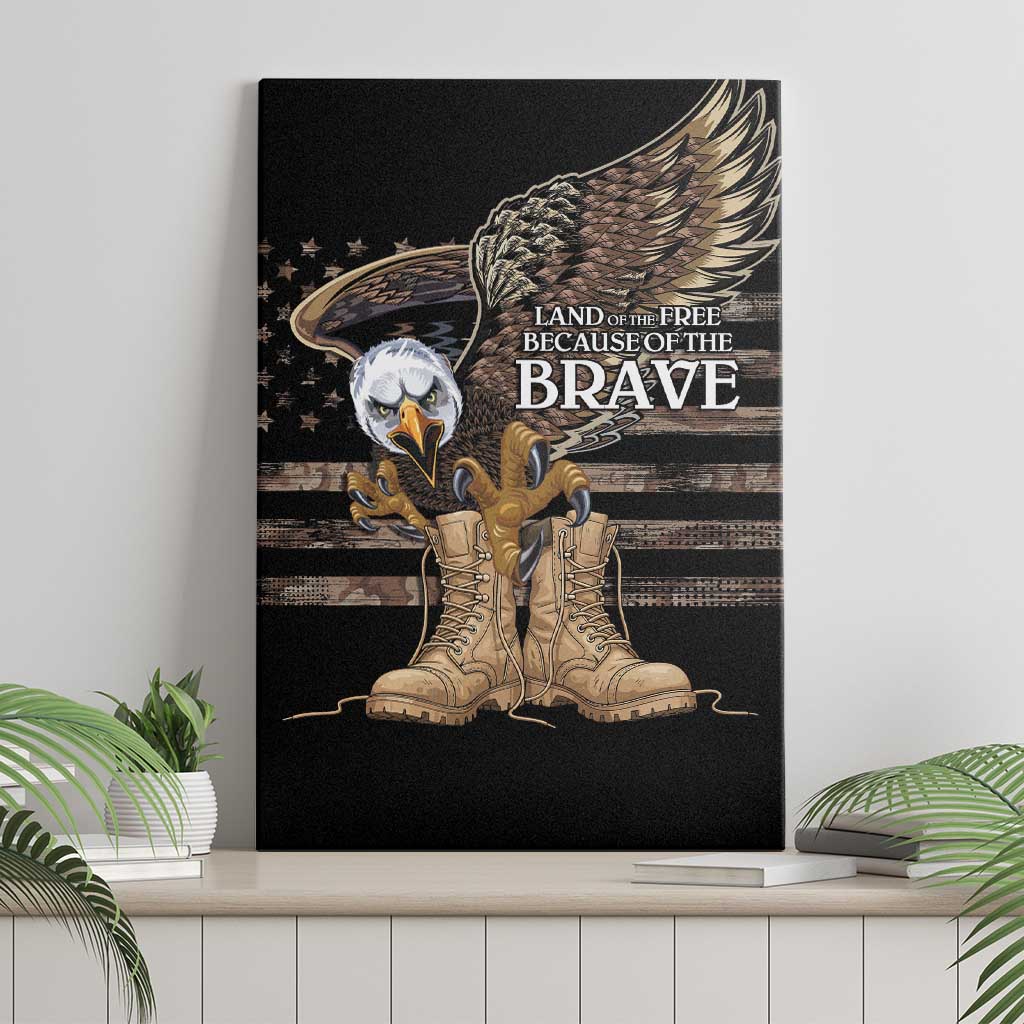 US Memorial Day Canvas Wall Art Land Of The Free Patriotic American Flag Vintage