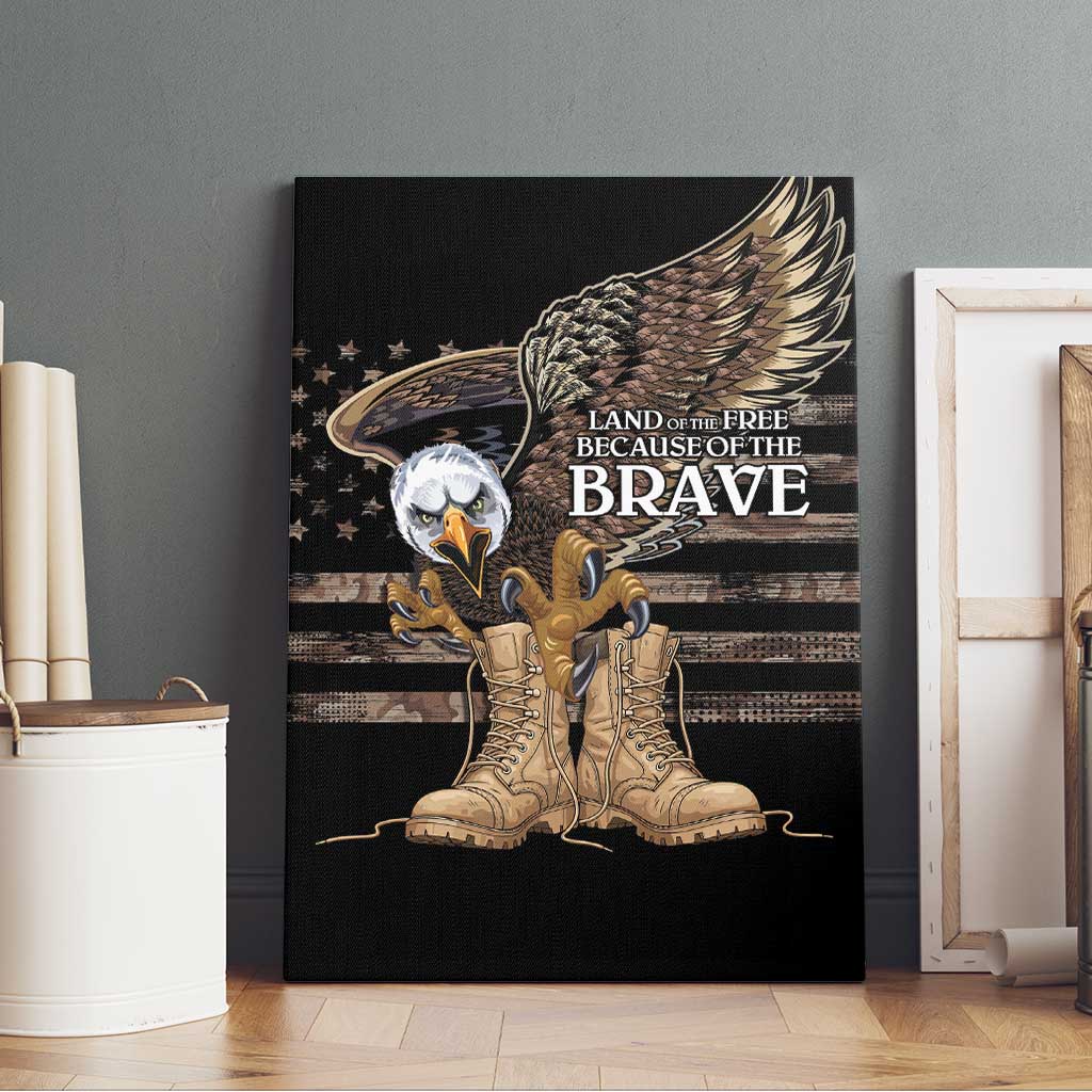 US Memorial Day Canvas Wall Art Land Of The Free Patriotic American Flag Vintage