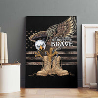 US Memorial Day Canvas Wall Art Land Of The Free Patriotic American Flag Vintage
