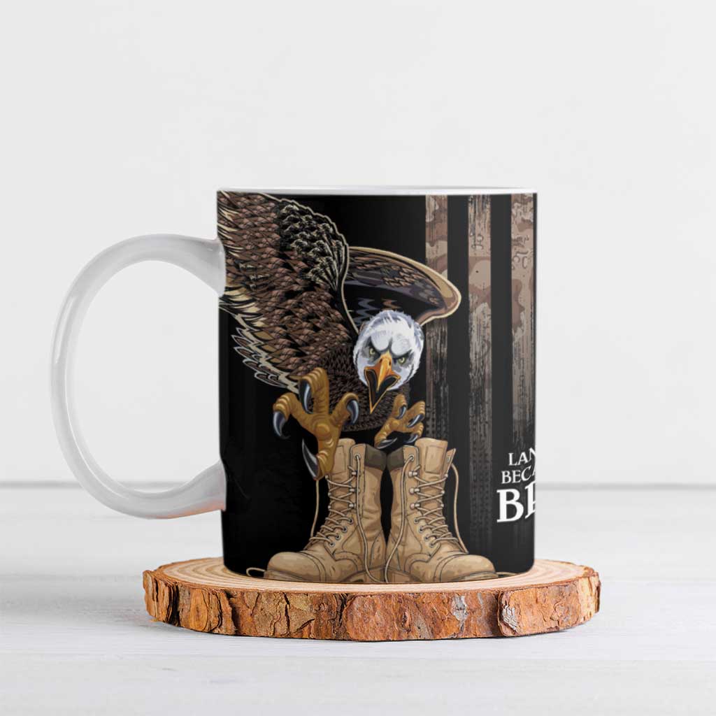 US Memorial Day Ceramic Mug Land Of The Free Patriotic American Flag Vintage