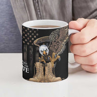 US Memorial Day Ceramic Mug Land Of The Free Patriotic American Flag Vintage