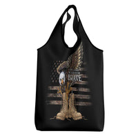 US Memorial Day Grocery Bag Land Of The Free Patriotic American Flag Vintage