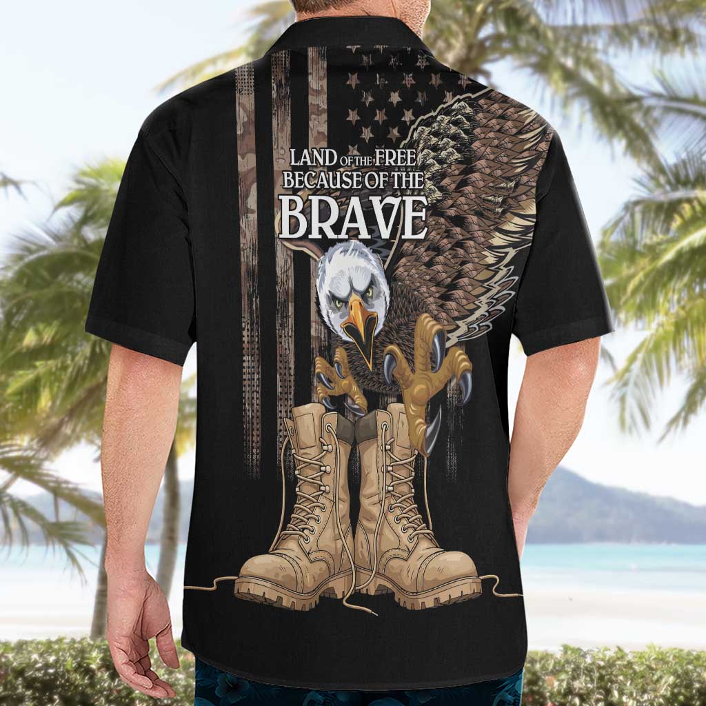 US Memorial Day Hawaiian Shirt Land Of The Free Patriotic American Flag Vintage