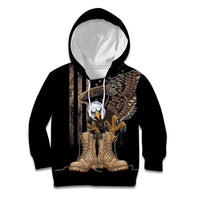 US Memorial Day Kid Hoodie Land Of The Free Patriotic American Flag Vintage