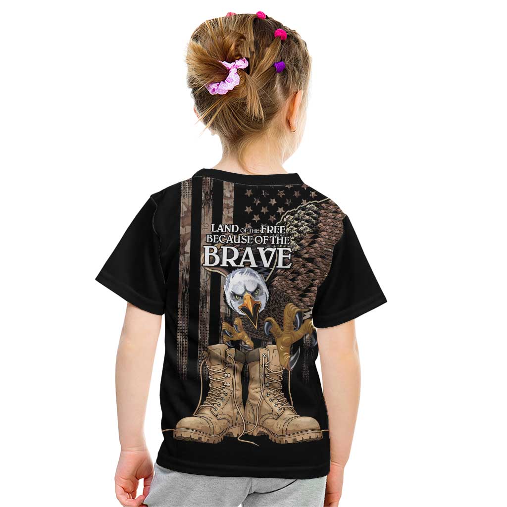 US Memorial Day Kid T Shirt Land Of The Free Patriotic American Flag Vintage