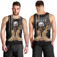 US Memorial Day Men Tank Top Land Of The Free Patriotic American Flag Vintage