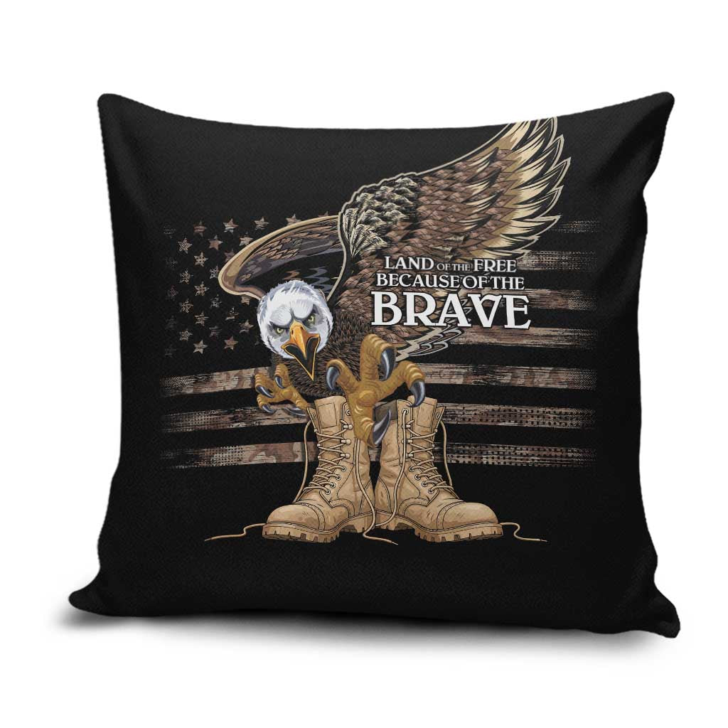 US Memorial Day Pillow Cover Land Of The Free Patriotic American Flag Vintage