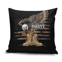 US Memorial Day Pillow Cover Land Of The Free Patriotic American Flag Vintage