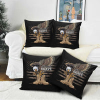 US Memorial Day Pillow Cover Land Of The Free Patriotic American Flag Vintage
