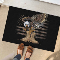 US Memorial Day Rubber Doormat Land Of The Free Patriotic American Flag Vintage