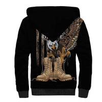 US Memorial Day Sherpa Hoodie Land Of The Free Patriotic American Flag Vintage