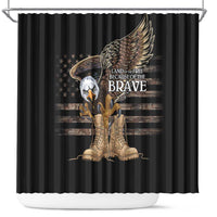 US Memorial Day Shower Curtain Land Of The Free Patriotic American Flag Vintage