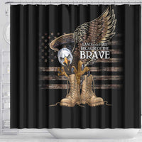 US Memorial Day Shower Curtain Land Of The Free Patriotic American Flag Vintage