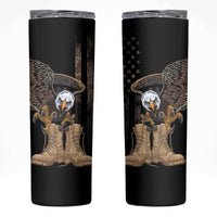 US Memorial Day Skinny Tumbler Land Of The Free Patriotic American Flag Vintage