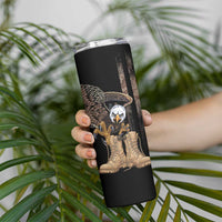 US Memorial Day Skinny Tumbler Land Of The Free Patriotic American Flag Vintage