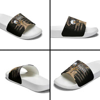 US Memorial Day Slide Sandals Land Of The Free Patriotic American Flag Vintage