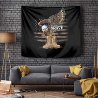US Memorial Day Tapestry Land Of The Free Patriotic American Flag Vintage
