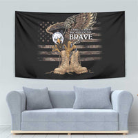 US Memorial Day Tapestry Land Of The Free Patriotic American Flag Vintage