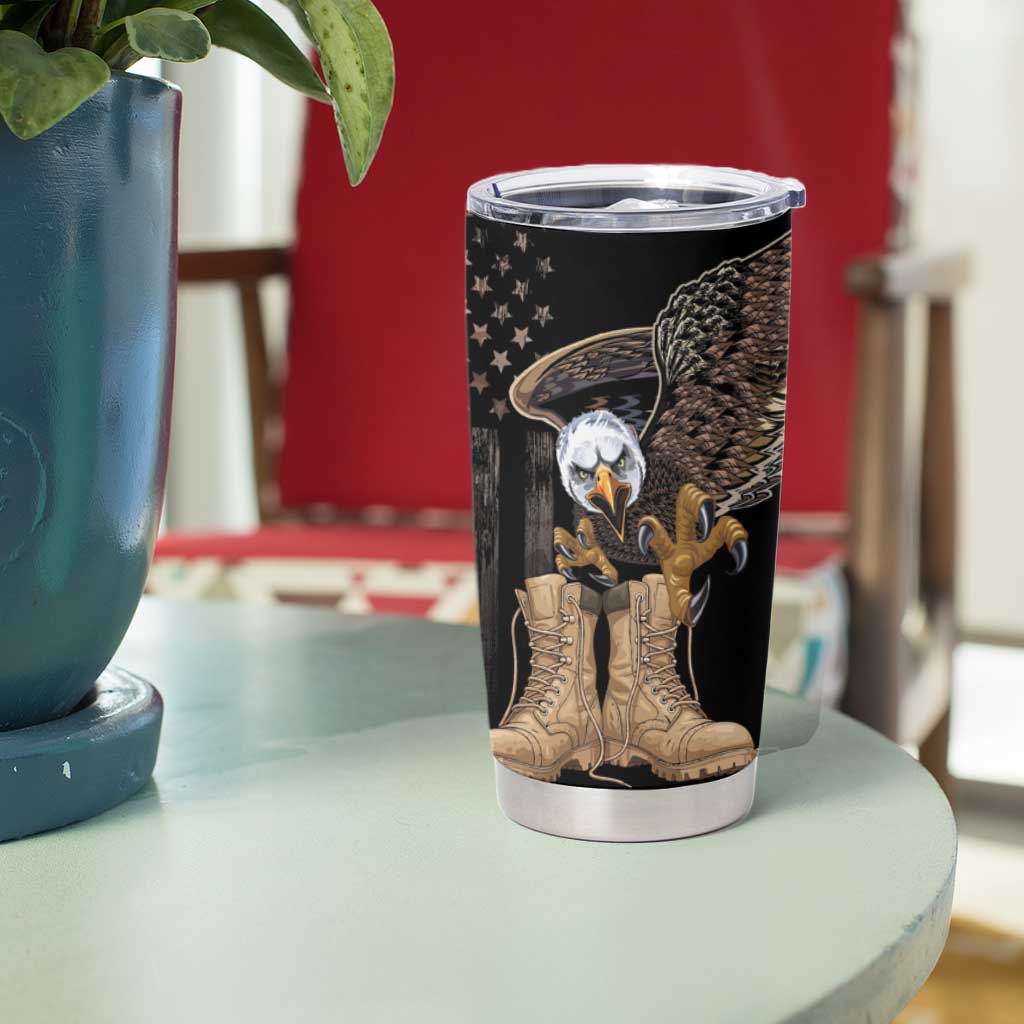 US Memorial Day Tumbler Cup Land Of The Free Patriotic American Flag Vintage