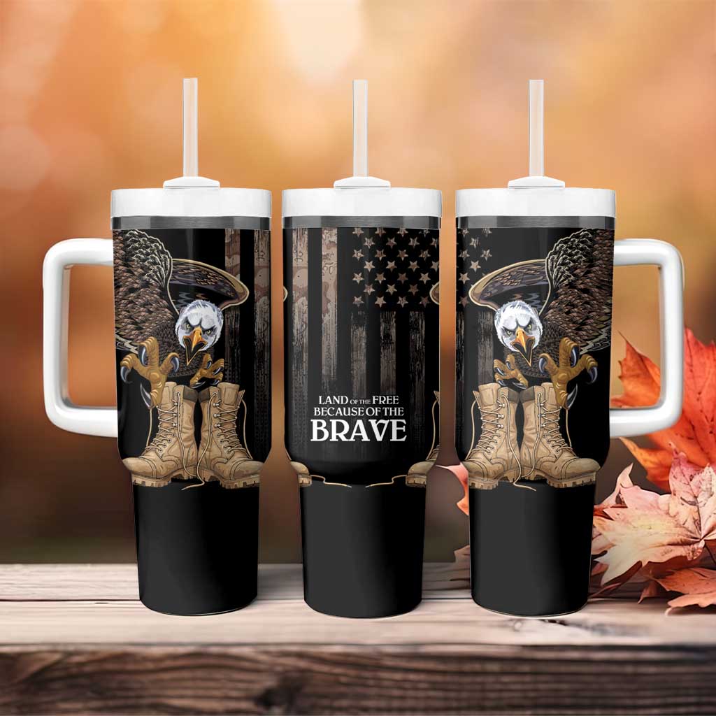 US Memorial Day Tumbler With Handle Land Of The Free Patriotic American Flag Vintage