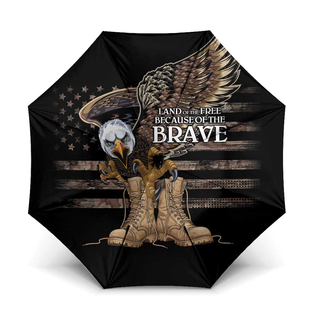 US Memorial Day Umbrella Land Of The Free Patriotic American Flag Vintage